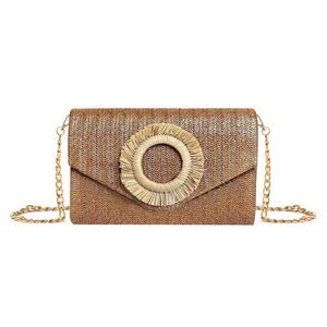 5711 Brown Straw Purses Clutch Bag Boho Crossbody Bags Small Shoulder Bag